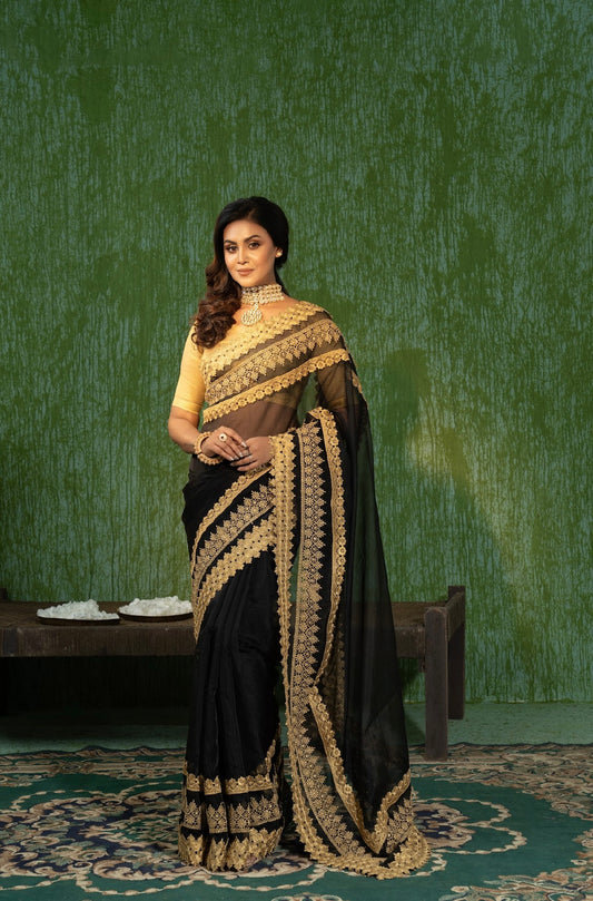 Black Tissue Saree