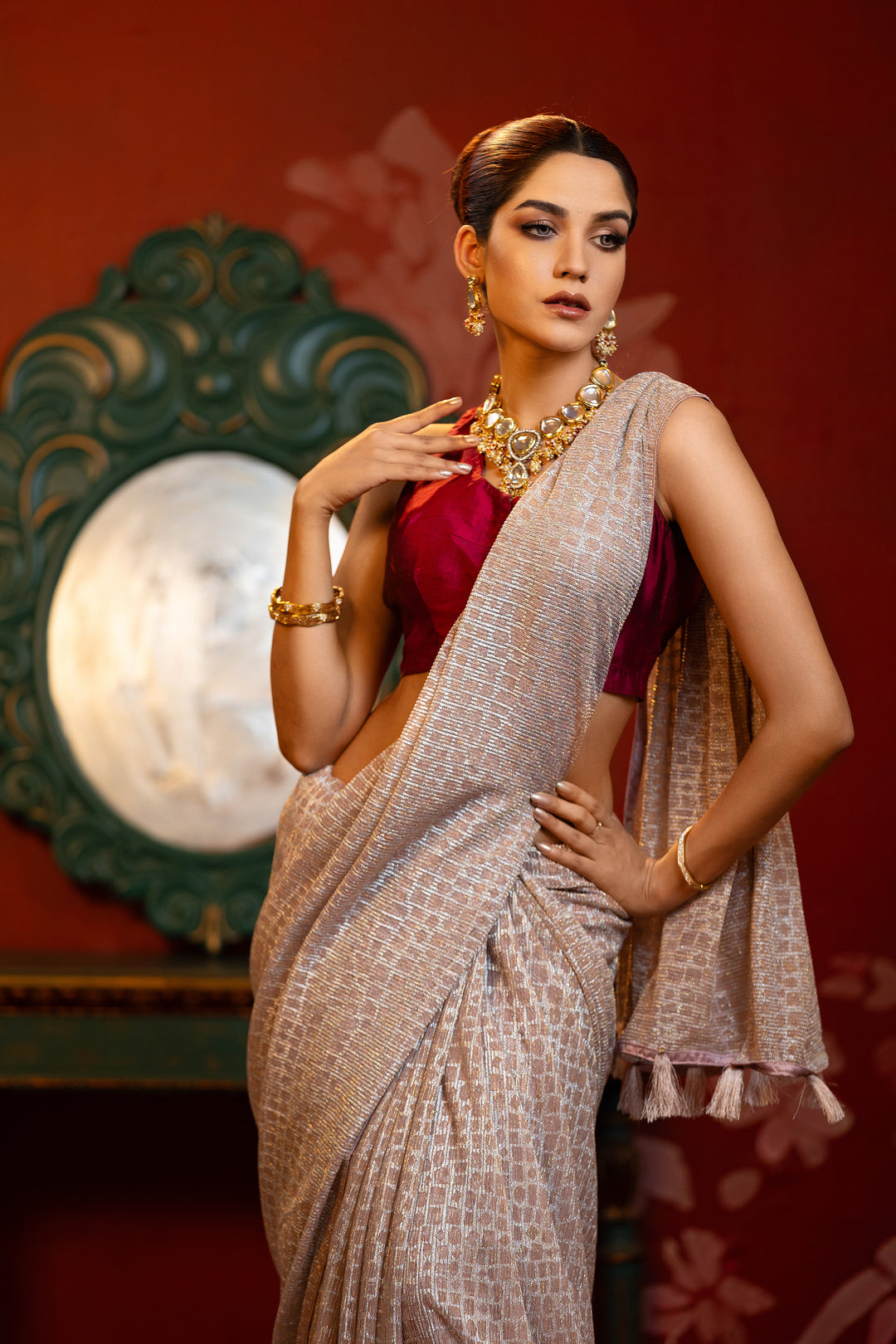 Pastel Partywear Saree