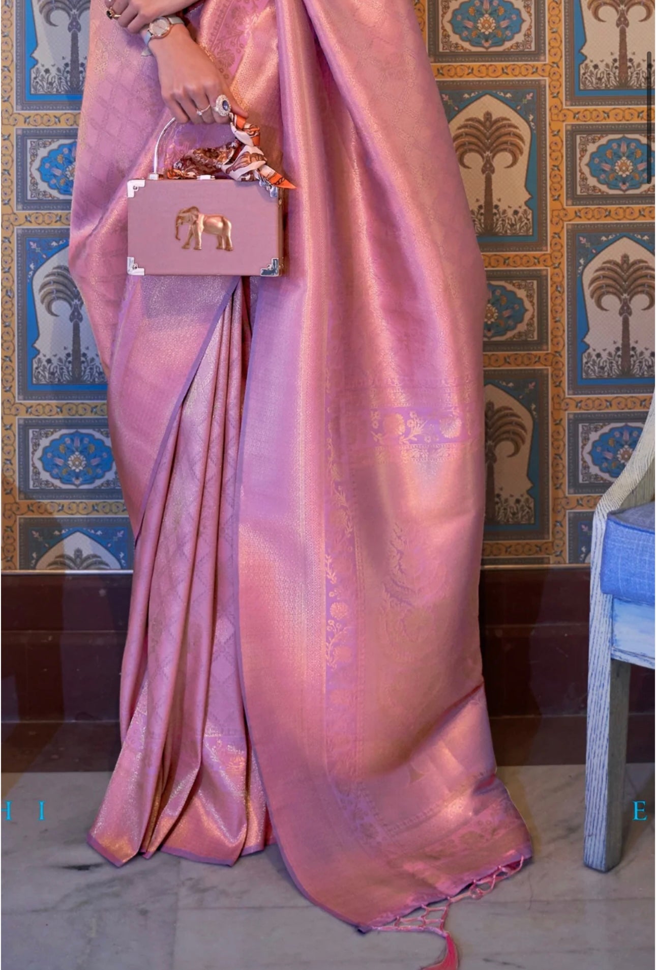 Pink Kamchiwaram Saree