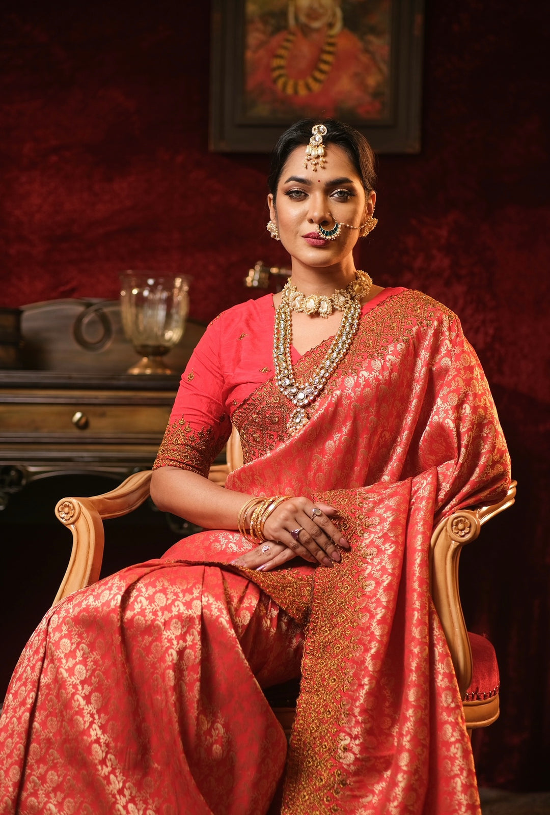 Bridal Red Kanchiwaram Saree