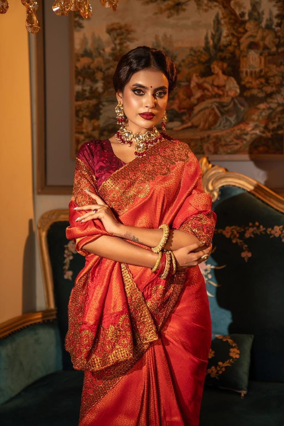 Modi Orange Orange Kanchipuram – Kiara By Preeti Modi