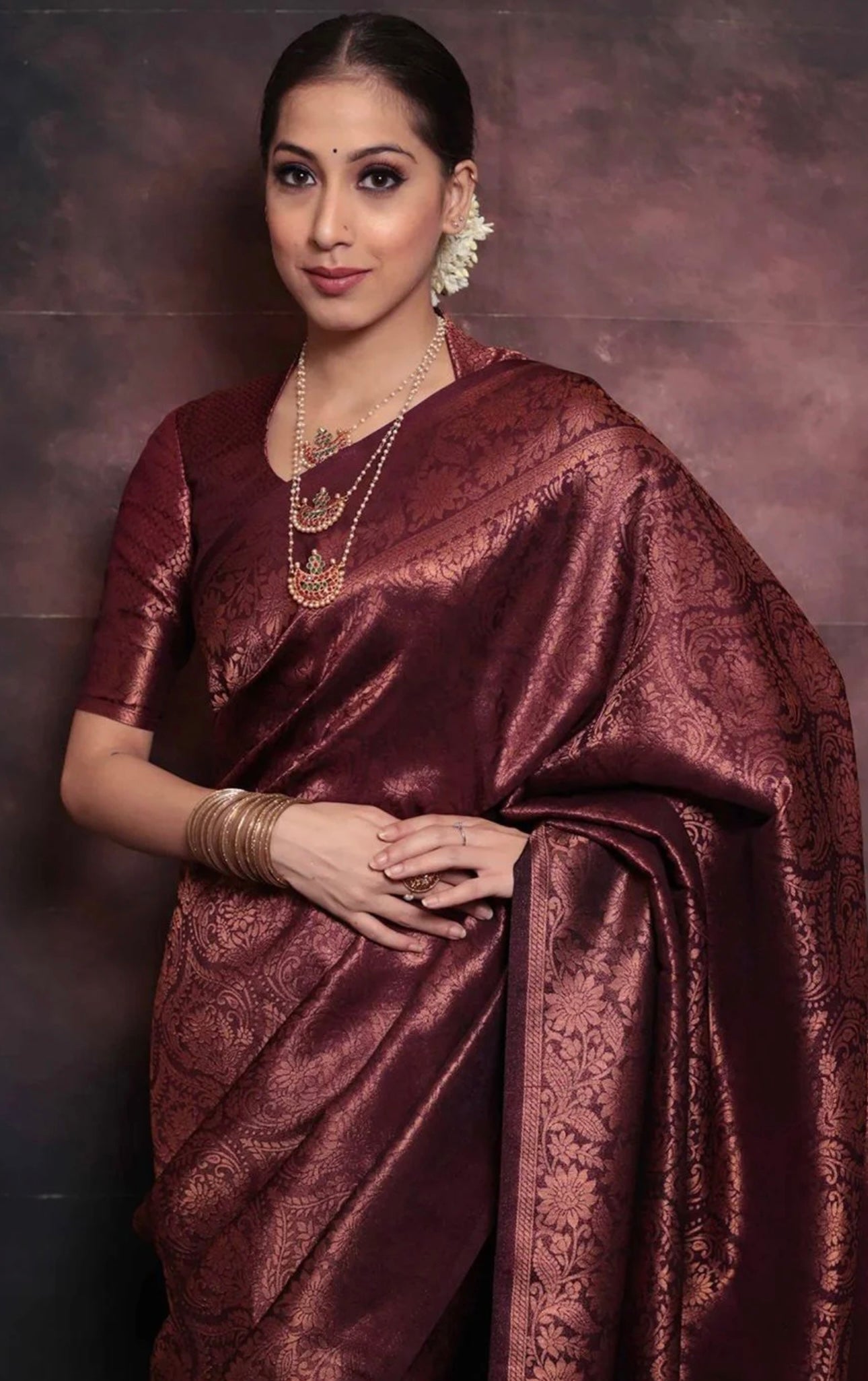 Maroon Kanchiwaram Saree