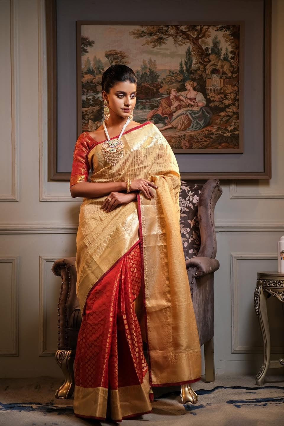 Golden tussar silk