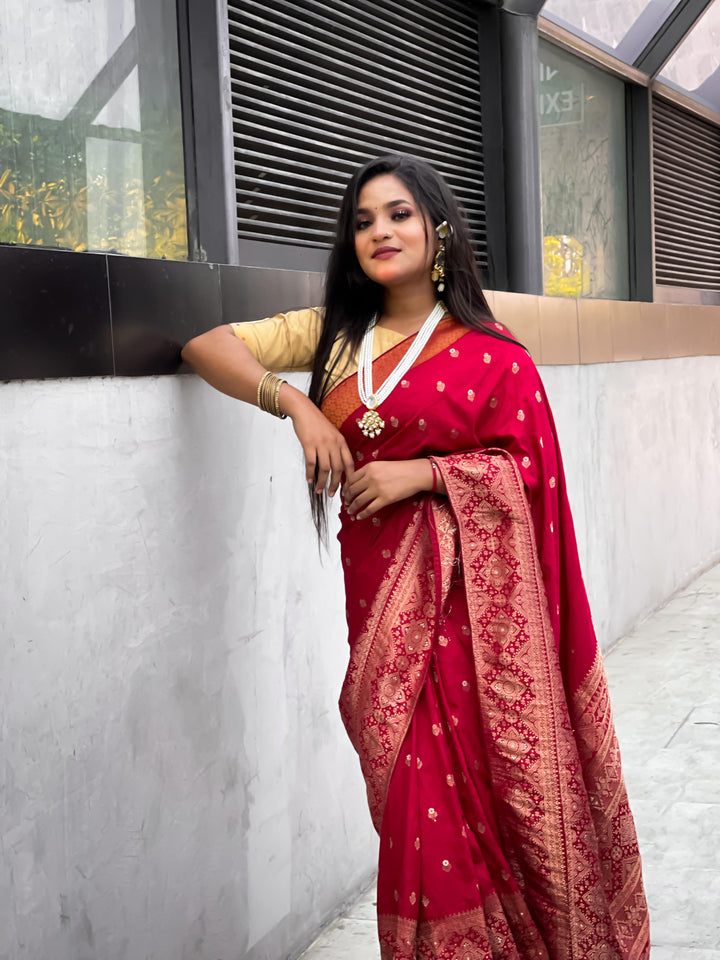 Soft Red Saree