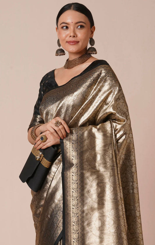 Black & Copper Kanjiwaram