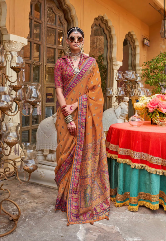 Mustard Patola Saree
