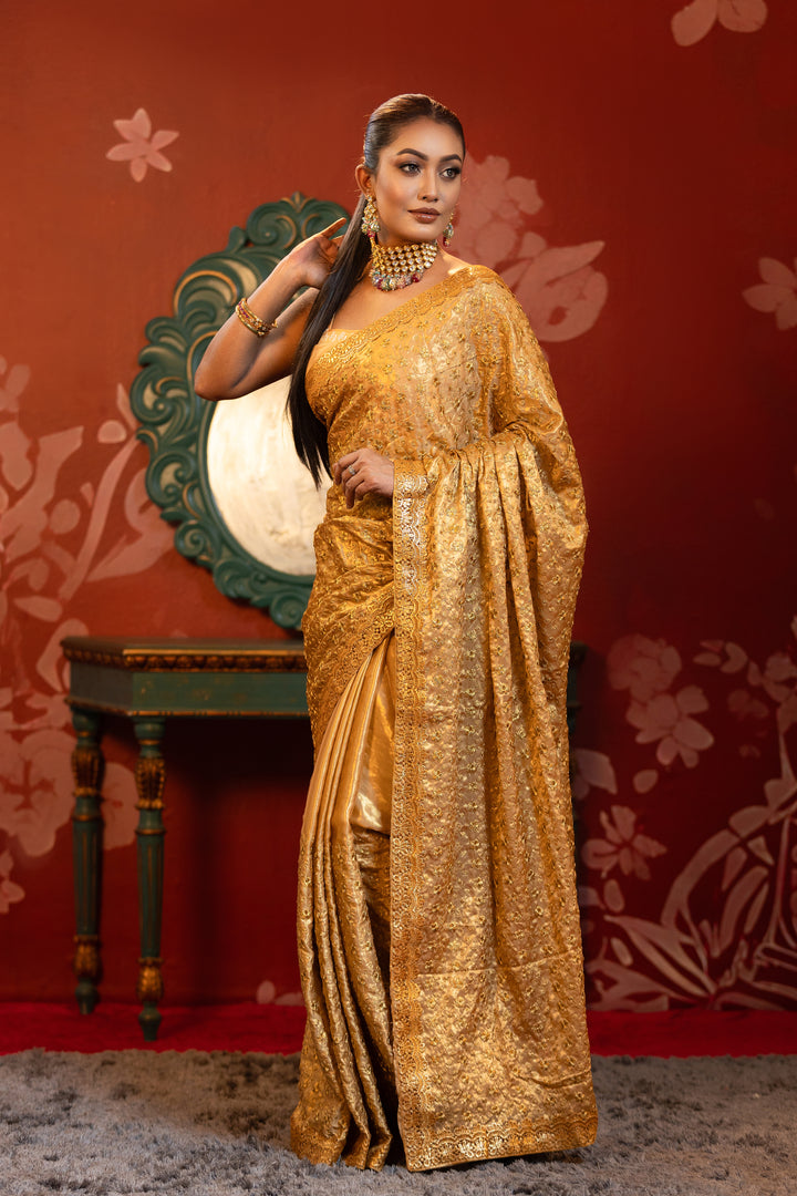 Golden zaal saree