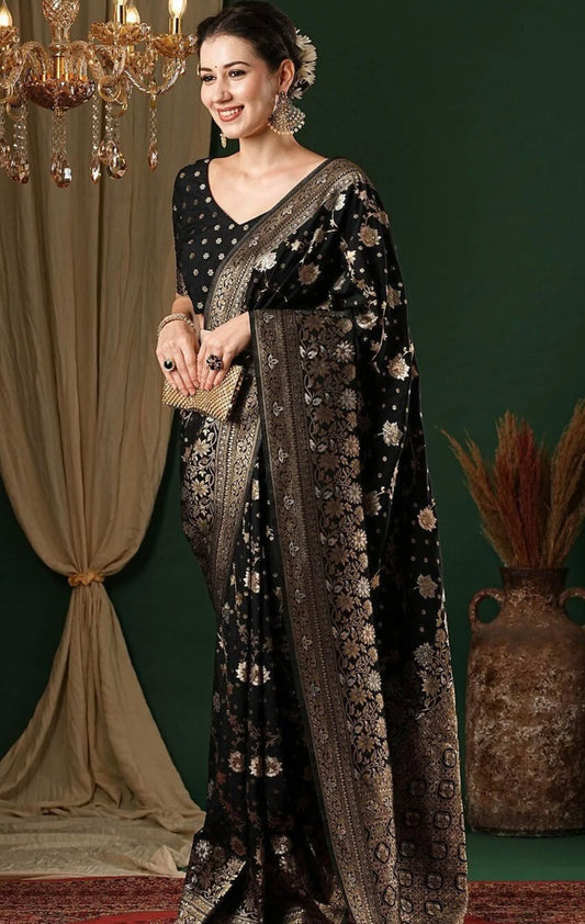 Black Kanchiwaram Saree