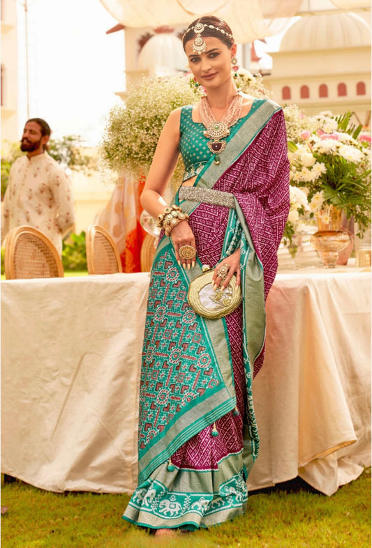 Pink Patola Saree