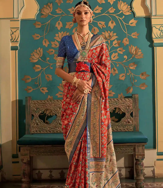 Orange Patola Saree
