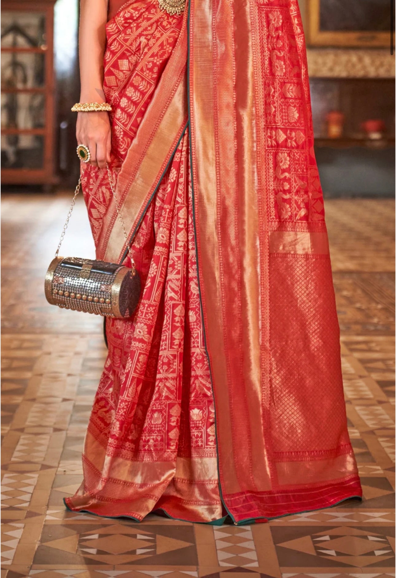Red Kanchiwaram Saree