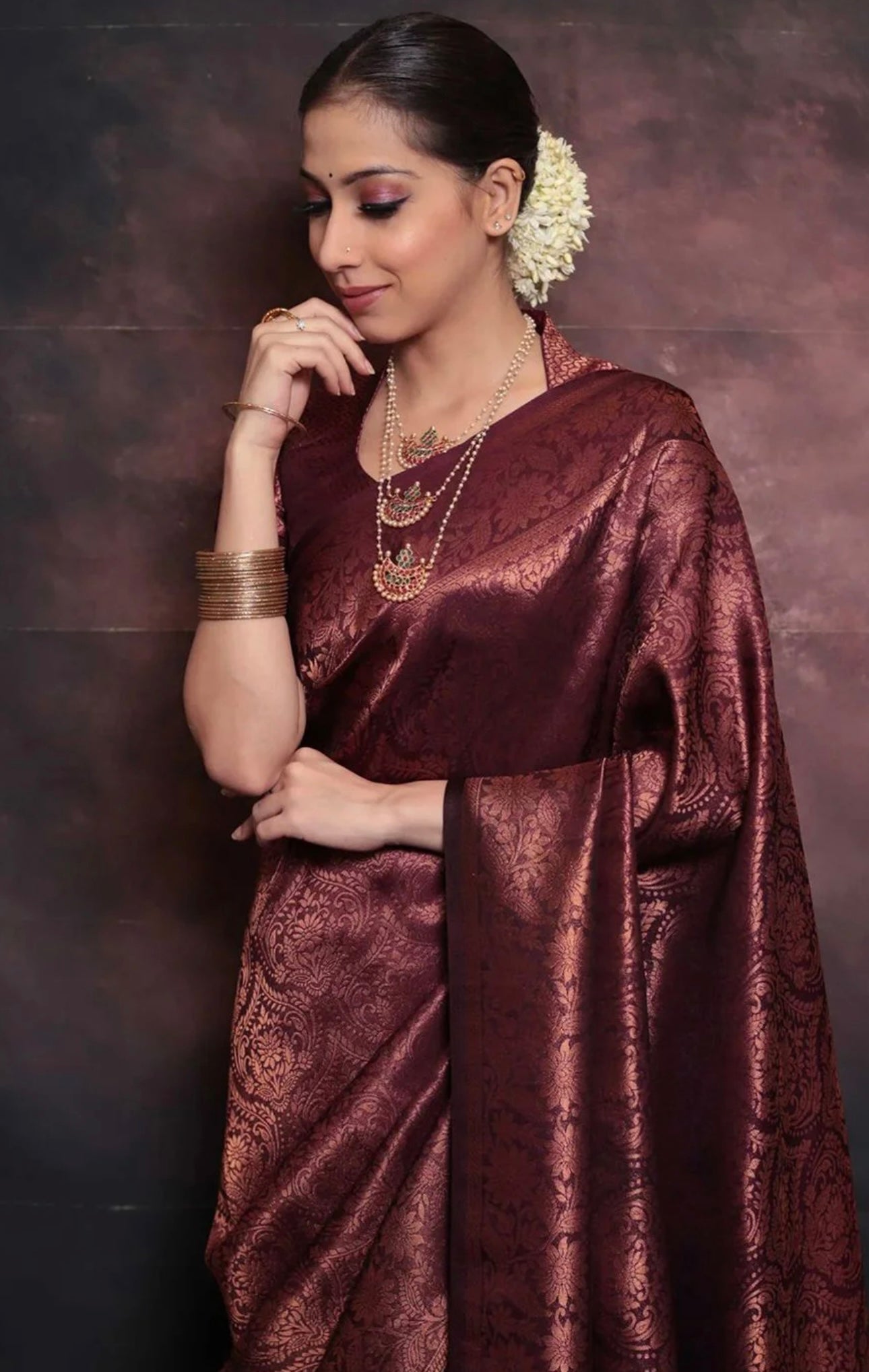 Maroon Kanchiwaram Saree