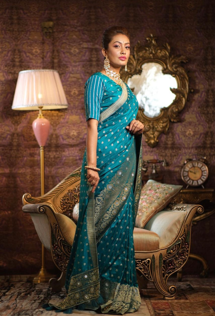 Torquoise Silk Saree.