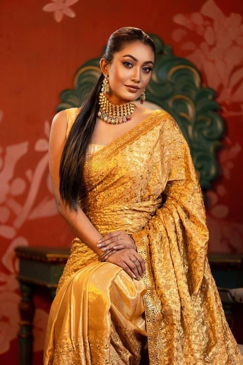 Golden zaal saree