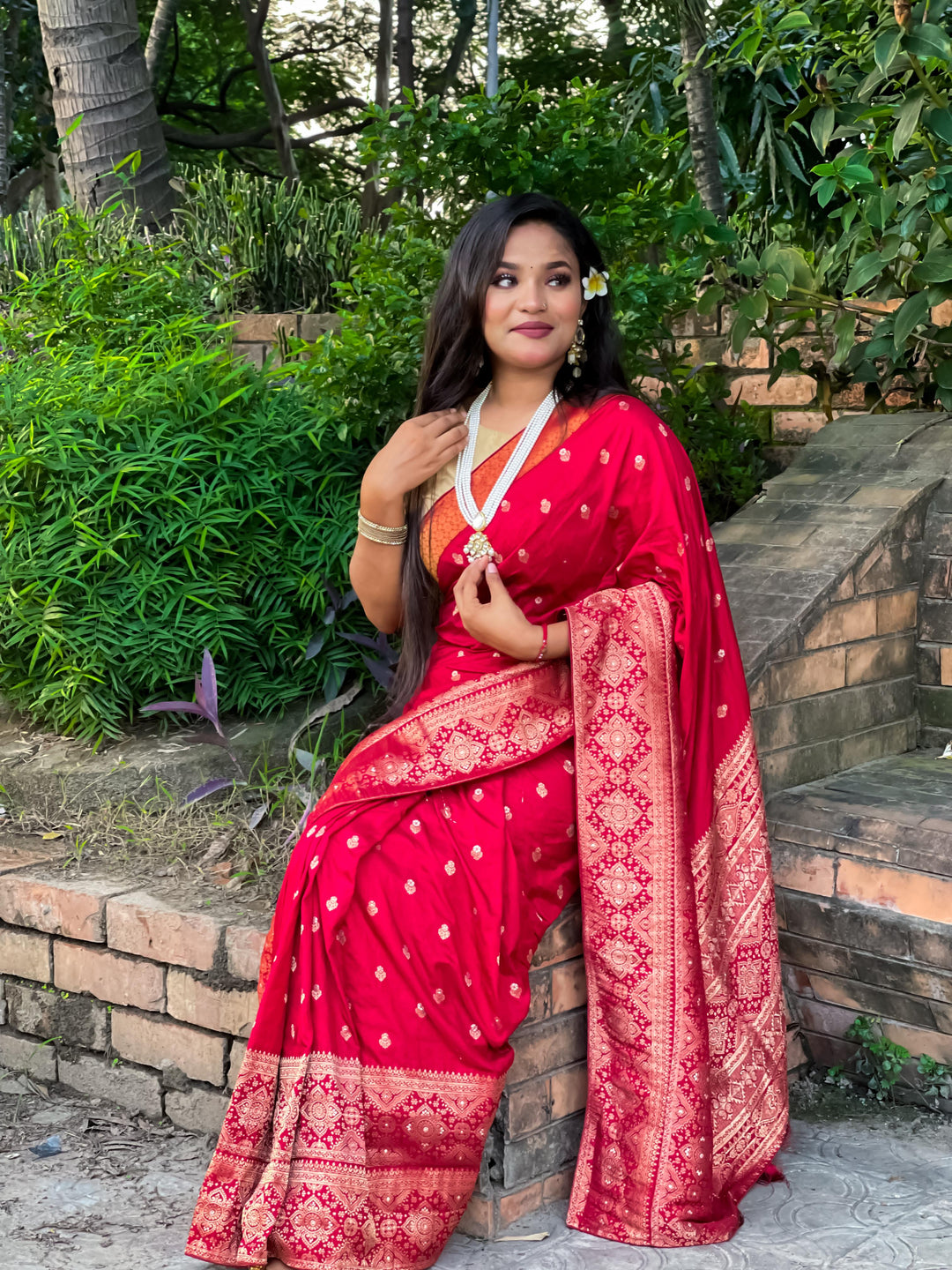 Soft Red Saree