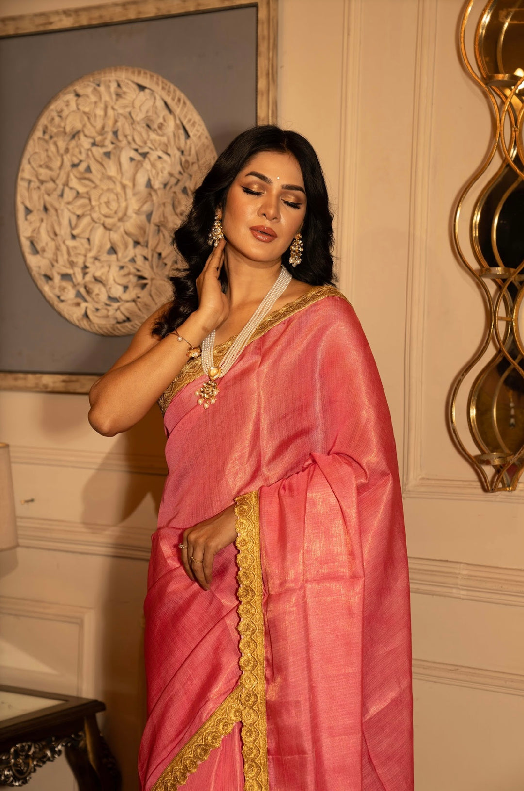 Pink Kora Saree