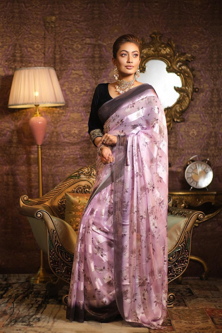 Lavender Floral Saree