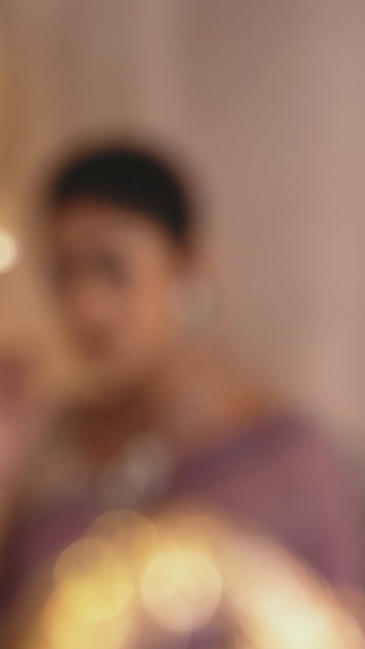 Dark Lavender Zardosi Saree