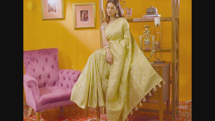 Golden Kanchiwaram Saree